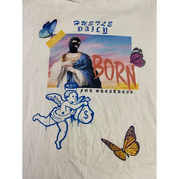 Muerte Hustle Daily Jesus Graphic T-Shirt Men’s Size Large Cotton Printed Tee - Picture 4 of 9